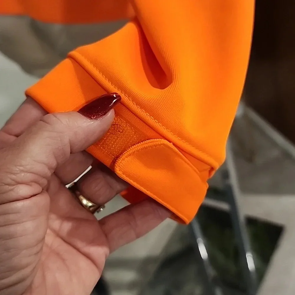 Nike Neon Orange Polyknit Swoosh Jacket Size Large - Picture 8 of 11